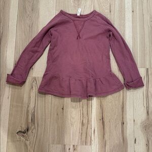 Girls' Dusty Rose Ruffle Hem Sweatshirt